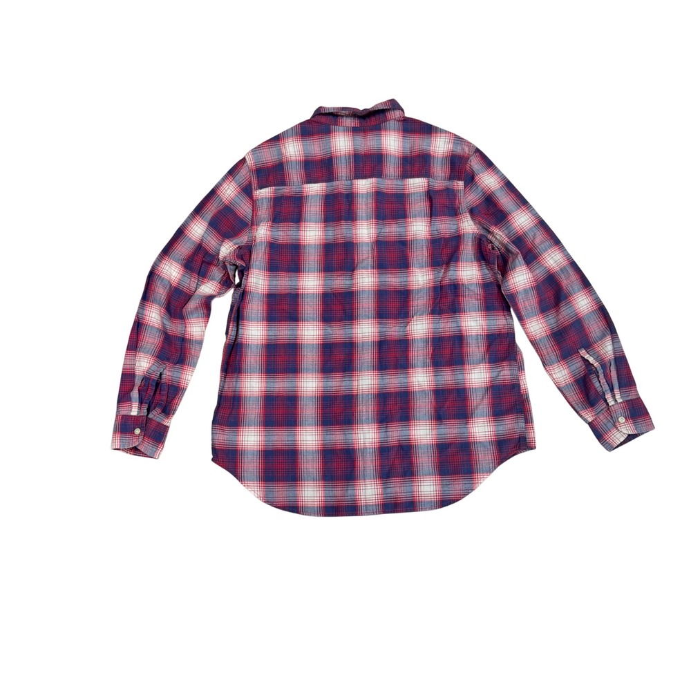 Polo Ralph Lauren Boys XL (18-20) Plaid Button Down Long Sleeve Shirt Redwht/blu - Picture 6 of 7